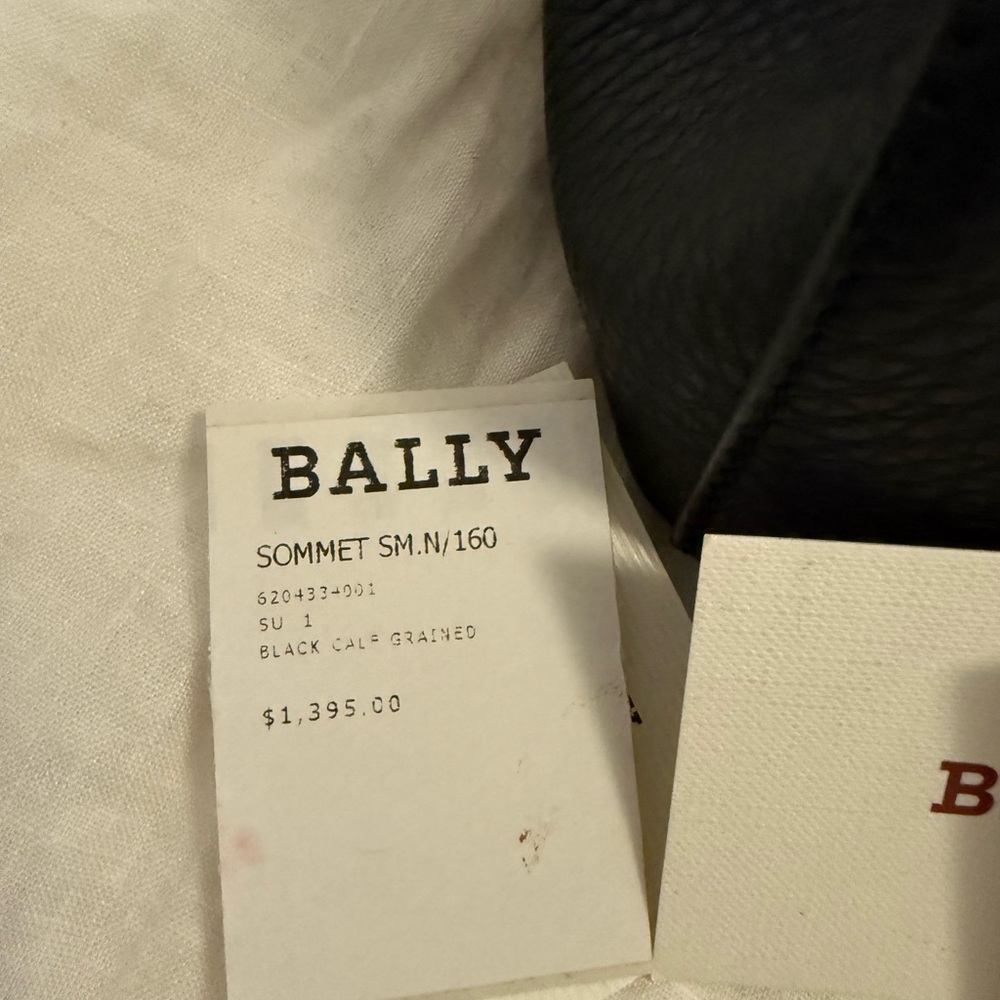 Bally Elegant Black Sommet Satchel with Gold Detail & Red Suede Interior NWT - Picture 7 of 7